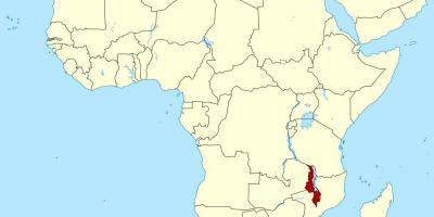 مالاوی محل سکونت بر روی نقشه جهان