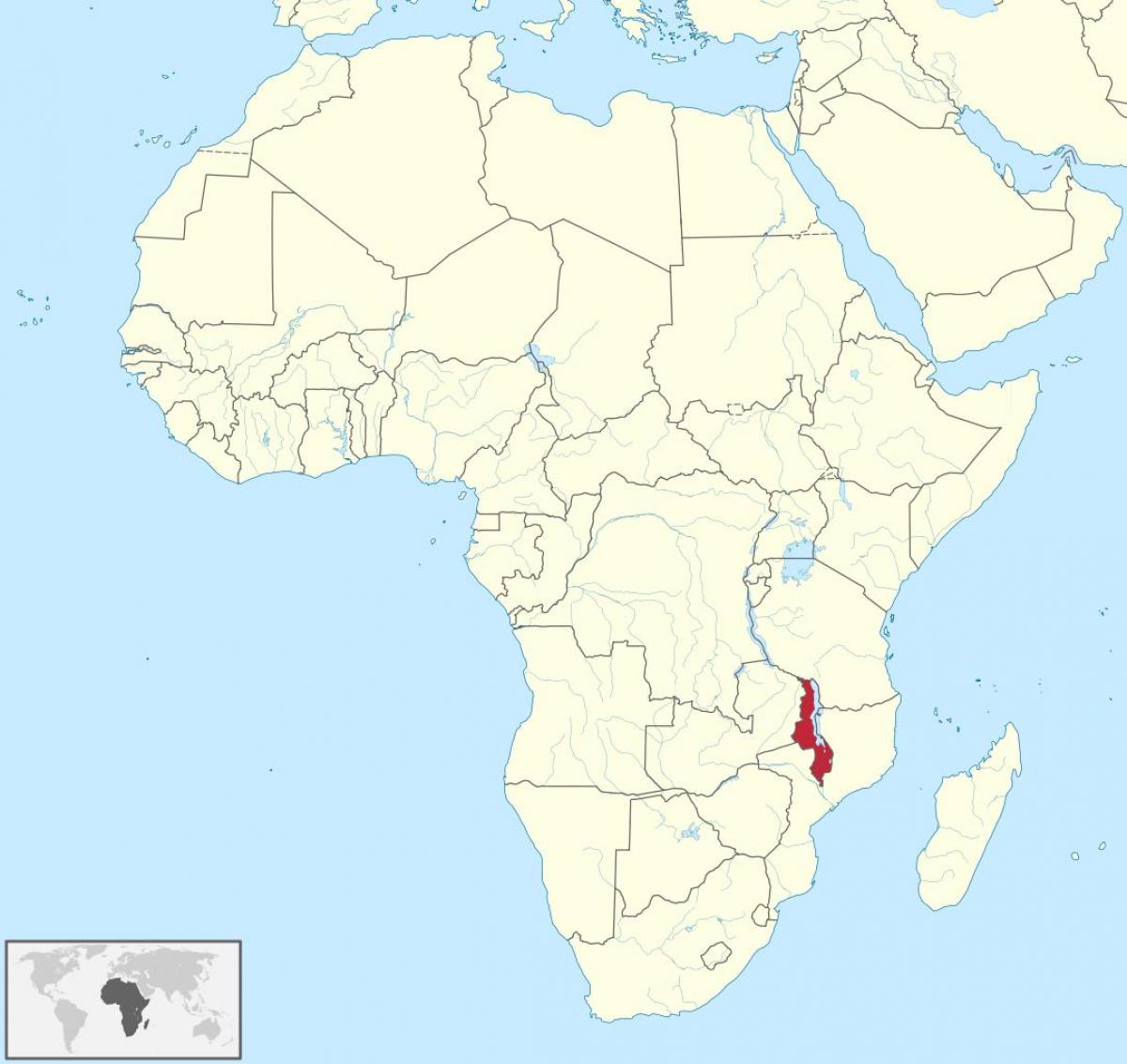 نقشه آفریقا نشان مالاوی
