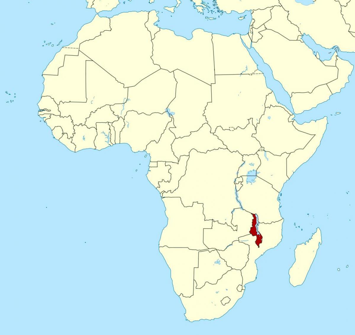 مالاوی محل سکونت بر روی نقشه جهان